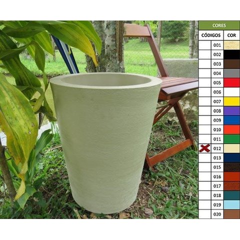 Kit 2 Vaso Planta 50x40 Redondo Cônico Polietileno - BEGE CASTANHA 012
