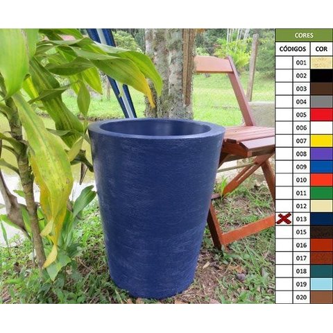Kit 2 Vaso Planta 50x40 Redondo Cônico Polietileno - AZUL ESCURO 013