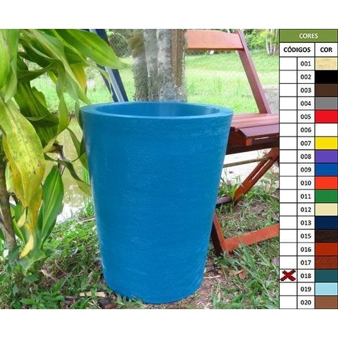 Kit 2 Vaso Planta 50x40 Redondo Cônico Polietileno - AZUL TURQUESA 018