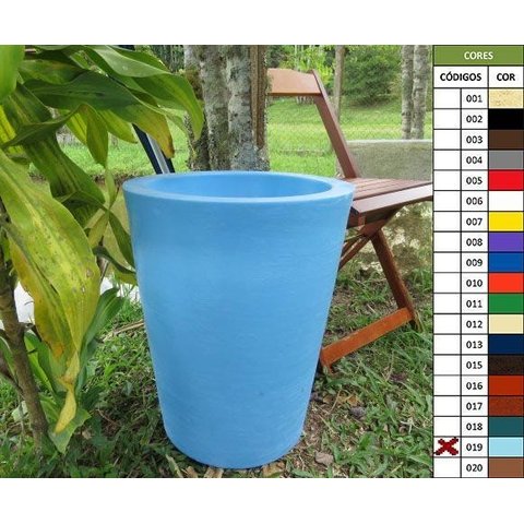 Kit 2 Vaso Planta 50x40 Redondo Cônico Polietileno - AZUL BEBE 019