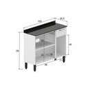 Ver imagem 3 de Gabinete de Cozinha Modulado Dona Maria 6173 3 Portas 1 Gaveta c/ Tampo e Pés Branco - Bertolini