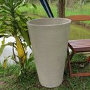 Ver imagem 2 de Kit 2 Vaso Planta 75x50 Redondo Cônico Polietileno - AREIA 001