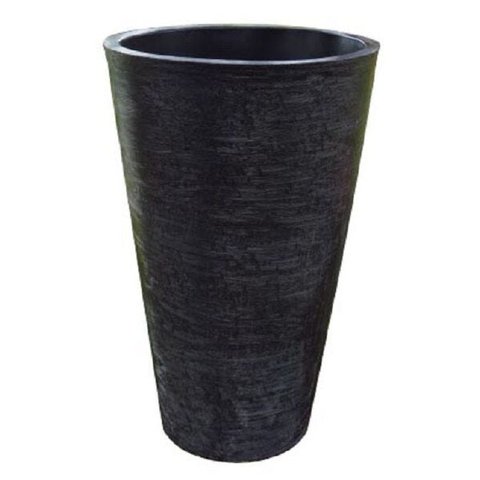 Kit 2 Vaso Planta 75x50 Redondo Cônico Polietileno - PRETO 002