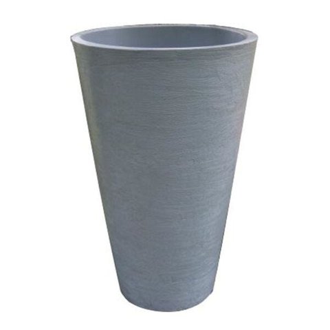 Kit 2 Vaso Planta 75x50 Redondo Cônico Polietileno - CINZA CIMENTO 004