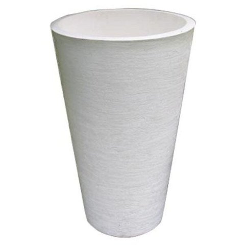 Kit 2 Vaso Planta 75x50 Redondo Cônico Polietileno - BRANCO 006