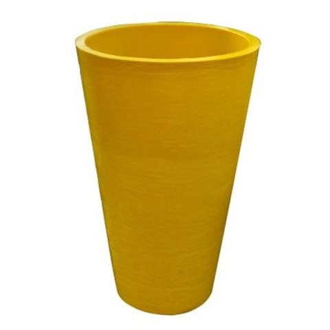 Kit 2 Vaso Planta 75x50 Redondo Cônico Polietileno - AMARELO GIRASSOL 007