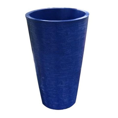 Kit 2 Vaso Planta 75x50 Redondo Cônico Polietileno - AZUL ESCURO 013