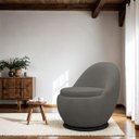 Ver imagem 2 de Poltrona Giratória para Sala Orgânica Confortável e Reforçada Bouclé