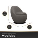 Ver imagem 6 de Poltrona Giratória para Sala Orgânica Confortável e Reforçada Bouclé