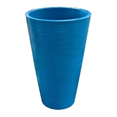 Kit 2 Vaso Planta 75x50 Redondo Cônico Polietileno - AZUL TURQUESA 018