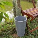 Ver imagem 3 de Vaso Planta 35x25 Redondo Cônico Cachepot Polietileno - CINZA CIMENTO 004
