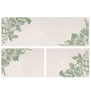 Ver imagem 1 de Jogo Tapete Natural Algodão Antiderrapante 3 Peças Flores Verde FASTLAR Jogo de Tapetes