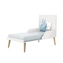 Ver imagem 5 de Dormitório Infantil Theo 2 Portas, Cômoda 6 Gavetas, Berço, Mesa de Canto Branco Fosco com Pés Madei