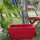 Ver imagem 3 de Kit 2 Vaso Planta 50x25 Jardineira Floreira Polietileno - VERMELHO PAU BRASIL 005