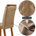 Ver imagem 5 de Mesa Jantar Olimpia 4 Lugares MDF Vidro Cadeiras Lorena Off White Moderna