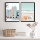 Ver imagem 2 de Kit 3 Quadros Fotografias Praia Soft surf 33x24cm:madeira Preta