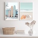 Ver imagem 1 de Kit 3 Quadros Fotografias Praia Soft surf 33x24cm:madeira Preta