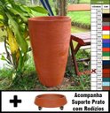 Ver imagem 1 de Kit Vaso Planta + Prato Rodízio 65x40 Oval Moderno Polietileno - Terracota 016