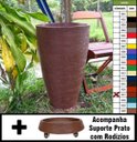 Ver imagem 1 de Kit Vaso Planta + Prato Rodízio 65x40 Oval Moderno Polietileno - FERRUGEM 017