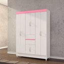 Ver imagem 2 de Guarda Roupa Casal Flex 6 Portas 2 Gavetas Ecom II D02 Branco/Rosa/Branco - Mpozenato