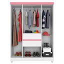 Ver imagem 3 de Guarda Roupa Casal Flex 6 Portas 2 Gavetas Ecom II D02 Branco/Rosa/Branco - Mpozenato