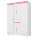 Ver imagem 1 de Guarda Roupa Casal Flex 6 Portas 2 Gavetas Ecom II D02 Branco/Rosa/Branco - Mpozenato