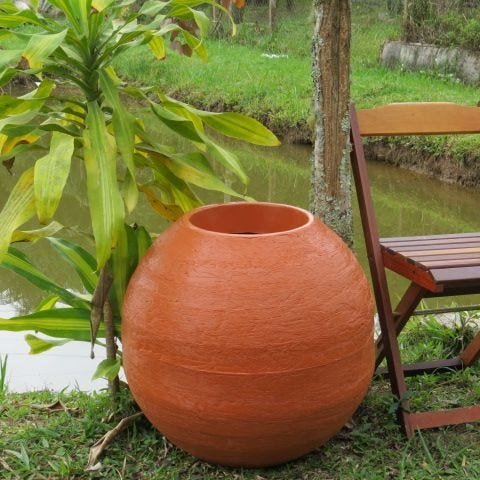 Vaso Planta 60x60 Esférico Rústico Polietileno - TERRACOTA 016 - 2