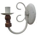Ver imagem 1 de Arandela Decorativa para Sala de Jantar Artesanato Ferro e Madeira - Branco & Verniz