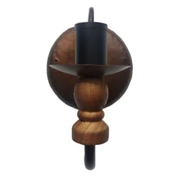 Arandela Decorativa para Sala de Jantar Artesanato Ferro e Madeira - Verniz - 3