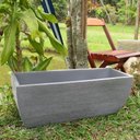 Ver imagem 2 de Vaso Planta 80x30 Jardineira Floreira Polietileno - CINZA CIMENTO 004