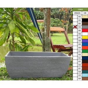 Vaso Planta 80x30 Jardineira Floreira Polietileno - CINZA CIMENTO 004