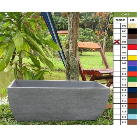 Vaso Planta 80x30 Jardineira Floreira Polietileno - CINZA CIMENTO 004