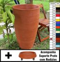 Ver imagem 1 de Kit Vaso Planta + Prato Rodízio 80x50 Oval Moderno Polietileno - Terracota 016