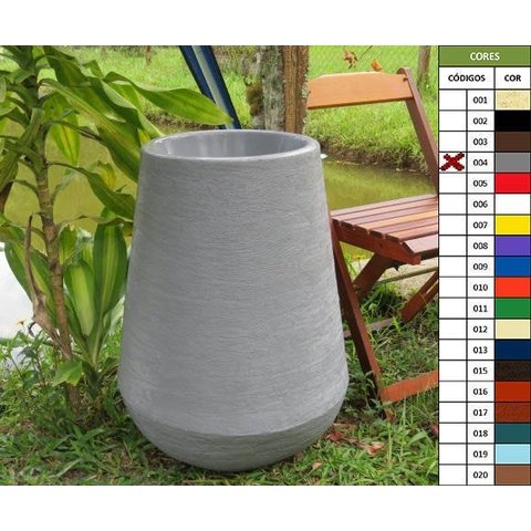 Vaso Planta 65x35 Egípcio Rústico Polietileno - CINZA CIMENTO 004
