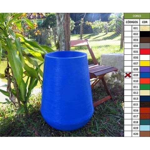 Vaso Planta 65x35 Egípcio Rústico Polietileno - AZUL ARARA 009