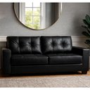 Ver imagem 1 de Sofá Olga 2 Lugares 206cm Preto Couro Confortável para Ambientes Pequenos Sallar Home