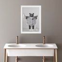 Ver imagem 1 de Quadro Banheiro Coleção Animais - Urso 45x34cm - com Vidro:madeira Branca