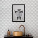 Ver imagem 2 de Quadro Banheiro Coleção Animais - Urso 45x34cm - com Vidro:madeira Branca