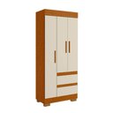 Ver imagem 1 de Guarda Roupa Acp Maya 3 Portas com Pés - Cinamomo/off White