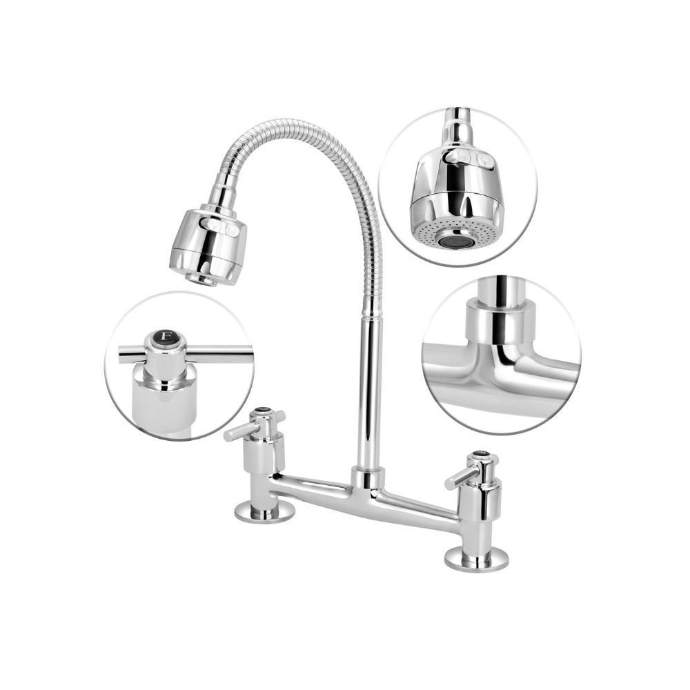 Torneira Misturador Cozinha Mesa Gourmet Flexível Cr. 1/4v. - 2
