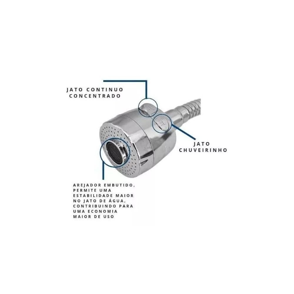 Torneira Misturador Cozinha Mesa Gourmet Flexível Cr. 1/4v. - 4