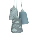 Ver imagem 1 de Lustre Pendente Quarto Infantil Nuvens Cinza e Branco