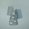 Lustre Pendente Quarto Infantil Nuvens Tons de Cinza - 2