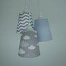 Lustre Pendente Quarto Infantil Nuvens Tons de Cinza - 3