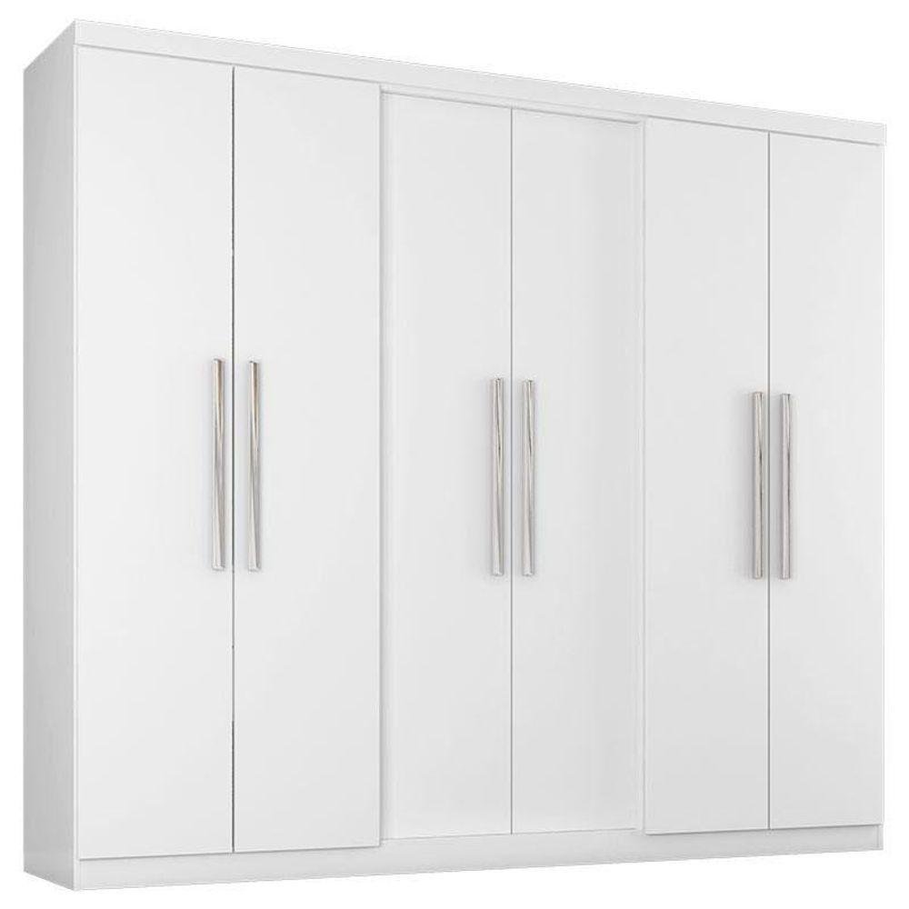 Guarda Roupa Casal 6000 e Armário Multiuso 6020 Branco - Araplac