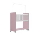 Ver imagem 4 de Mini Berço Móvel Outside Grade Móvel com Rodízios Giratórios: Branco Rosa
