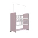 Ver imagem 5 de Mini Berço Móvel Outside Grade Móvel com Rodízios Giratórios: Branco Rosa