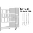 Ver mais imagens de Mini Berço Móvel Outside Grade Móvel com Rodízios Giratórios: Branco Rosa