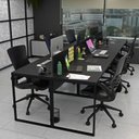 Ver imagem 5 de Escrivaninha Mesa Escritório 6 Lugares 360cm Industrial Preto