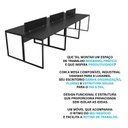 Ver imagem 7 de Escrivaninha Mesa Escritório 6 Lugares 360cm Industrial Preto